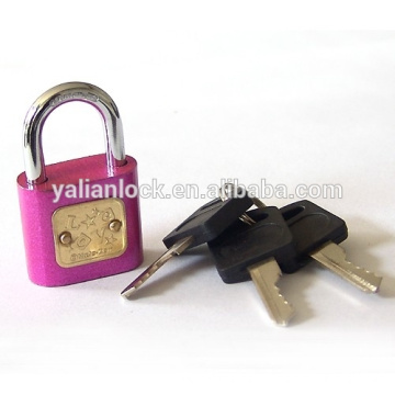 Mini Cute Carton tipo Colorful Padlock, Coréia Estilo Com Atomic plástico identificador Key, cor pintada segurança cadeado